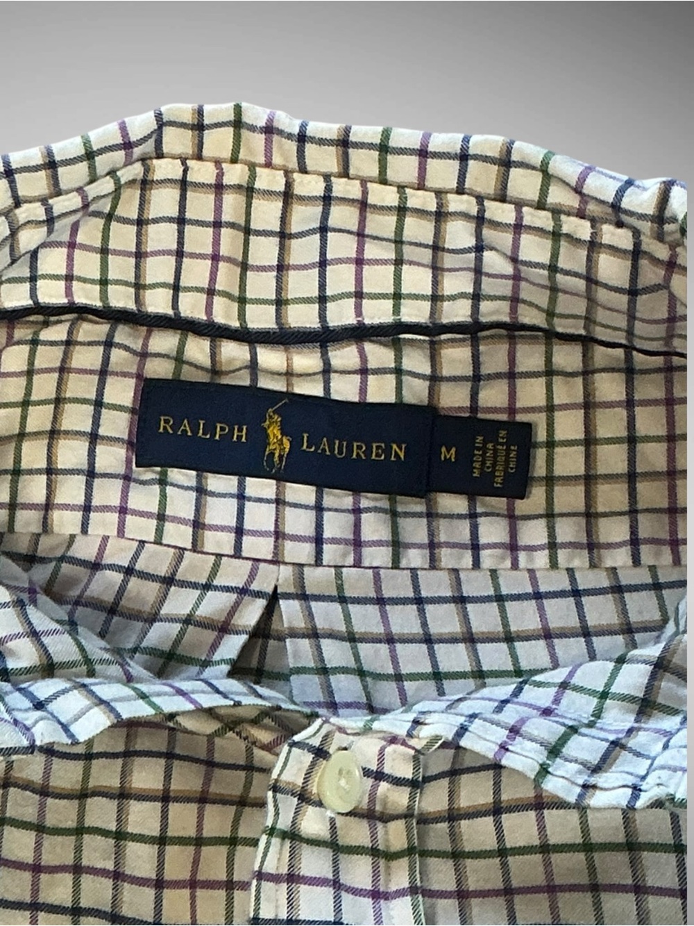 Ralph Lauren Casual Plaid Button Down Shirt Men’s Medium